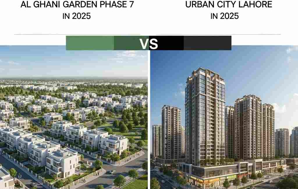 Al Ghani Garden Phase 7 vs. Urban City Lahore – Real Estate Faceoff 2025